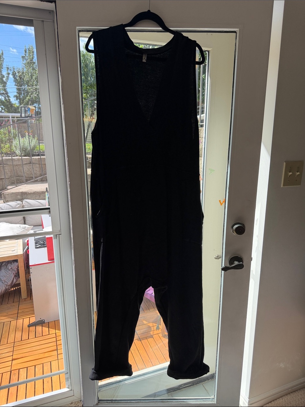 Free People Black Sleeveless V-Neck Romper Jumpsuit